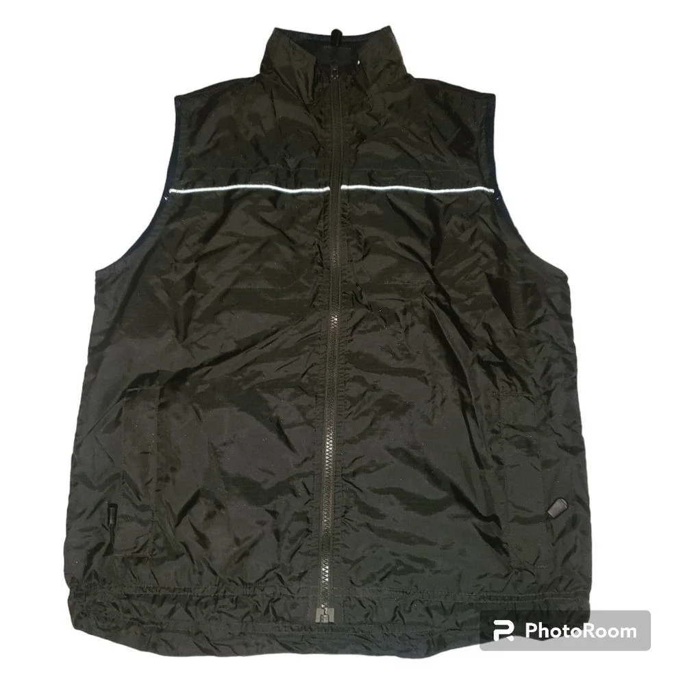 GAP Boys Youth XL Black Reflective SLVLS Vest  Athletic Layer Zippered #Gorpcore